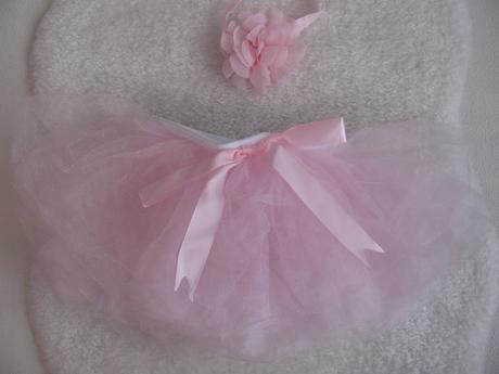 Kojenecká tylová sukně+čelenka s kytičkou, 62
