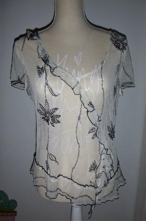 Transparentní triko s černou výšivkou-vel.m-l, principles,m