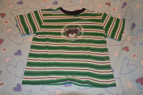 110 116 prouhaté bavlněné tričko krátký rukáv, 116