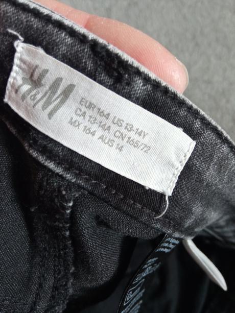Džíny, skinny, h&m,164