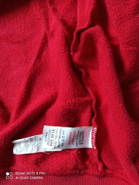 Červená mikina s kapucí, marks & spencer,104
