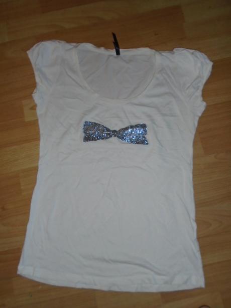 Tričko s mašlí flitry vel l, basics,l