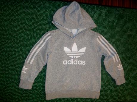 Krásná šedá bavlněná mikina adidas, adidas,116