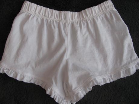 Bílé bavlněné šortky s volánky, mothercare,98