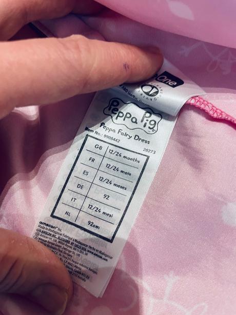 An5/ šaty peppa pig víla - v.12/24 měs, 