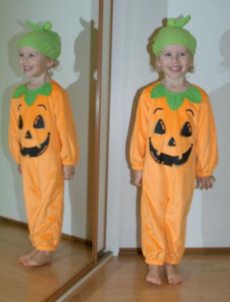 Karnevalový sametový kostým dýně s čepičkou, 