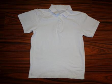 Bílé bavlněné vroubkované tričko s límečkem, tu,116