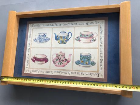 8dílů čaj.souprava tác+prostírání+dóza modráanglie, 