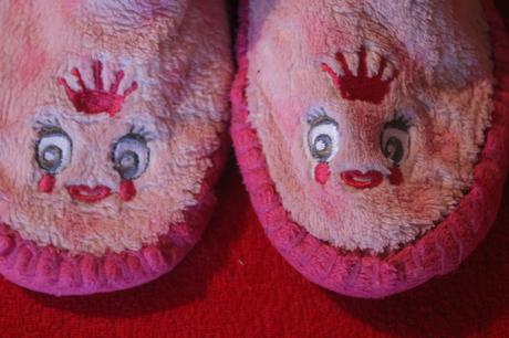 Dívčí teplé papuče princezna a puntíky, 32