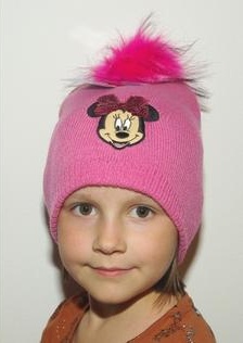 Zimní čepice minnie, disney,98 - 140