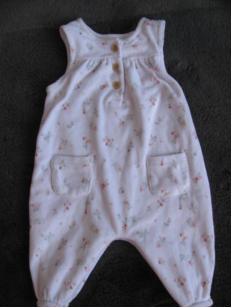 Pružný velurový overal, dupačky s kytičkami next, next,62