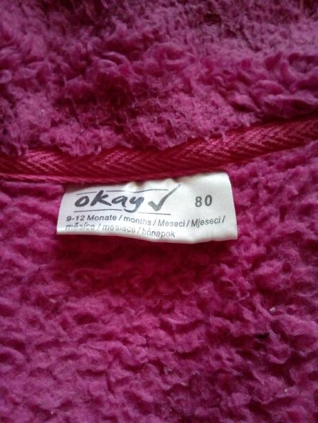 Chlupatkový kabátek,zn.okay,vel.80, okay,80