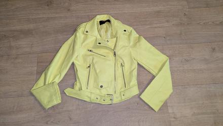 T515 krásná žlutá koženková bunda sinsay 34, xs, sinsay,xs