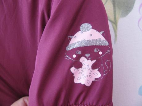 Vínově červená zimní kombinéza s kapucí, c&a,74