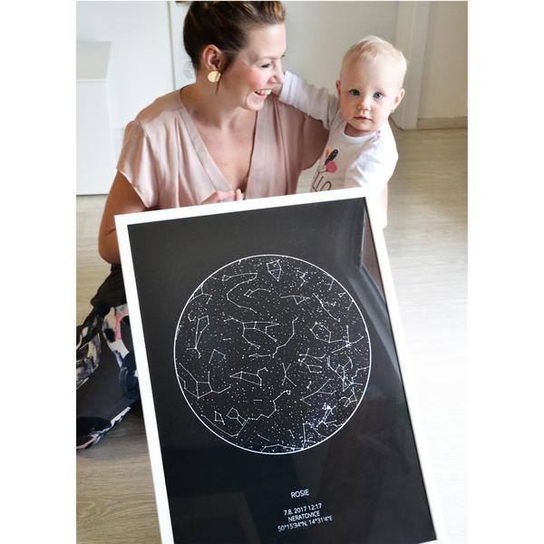 Plakát Hvězdná mapa vašeho životního okamžiku