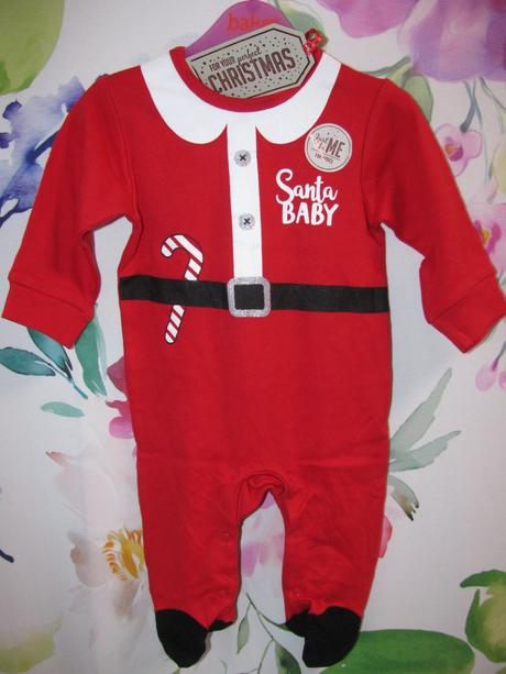 Bavlněné červené dupačky santa baby-vánoce, 68