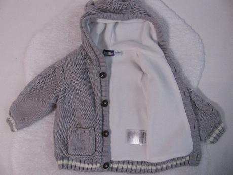 Přechodní šedá bundička s kapucí, lupilu,80