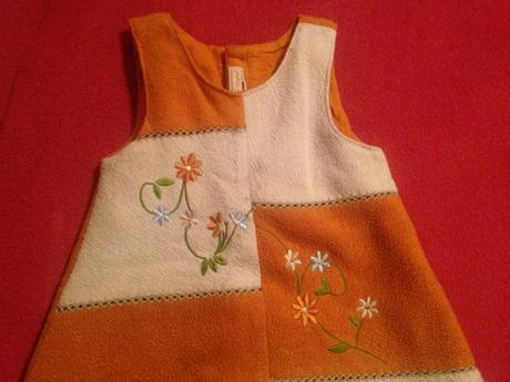 Dívčí zateplené šaty - šatičky květy, 74