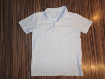 Bílé bavlněné vroubkované tričko s límečkem, tu,122