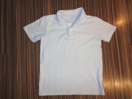 Bílé bavlněné vroubkované tričko s límečkem, tu,122