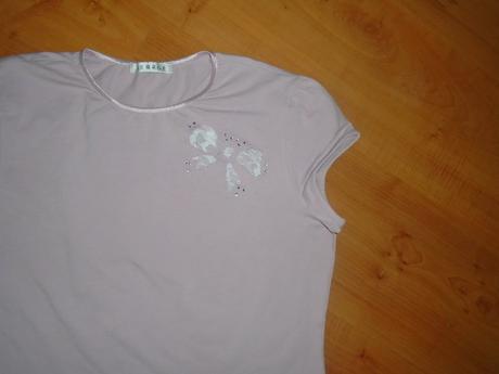 Růžové triko s mašličkou vel. 42, george,42