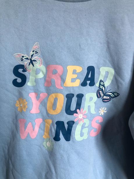 Modrá mikina s nápisem, 152