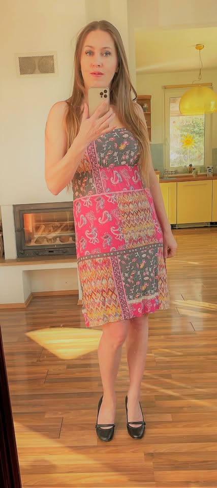 Růžové vzor letní šaty, vel m i méně, esmara, esmara,m