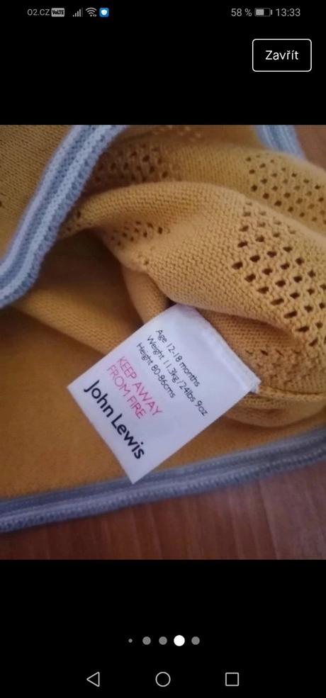Dětský hořčicově žlutý svetřík na zip, john lewis, john lewis,80