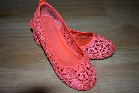 Krajkové neon balerínky hm, velikost 30, h&m,30