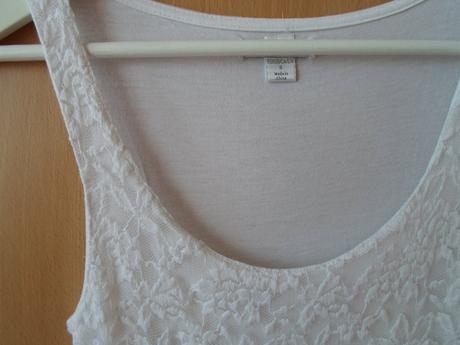Bílé krajkové tričko tílko bílý top amisu, amisu,m