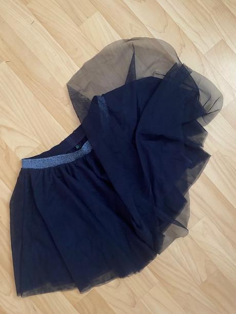 Tylová sukýnka tmavě modrá, tchibo,146