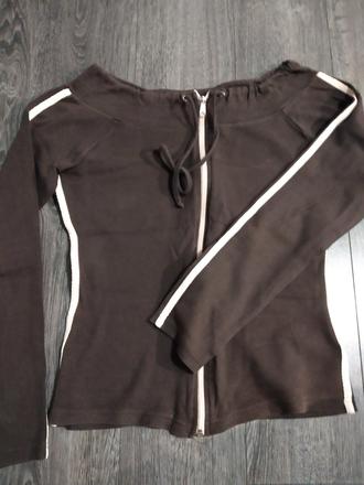 Hnědo-růžová mikina na zip, amisu,m