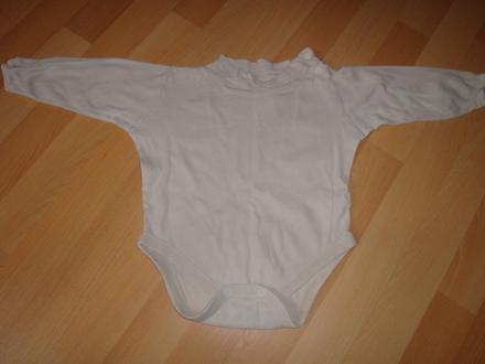 Bodýčko s dlouhým rukávem - bílé, 68