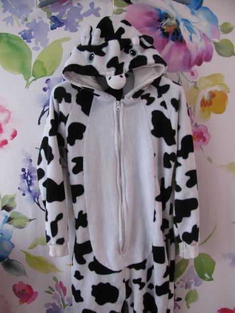 Kostým -fleecový overal s kapucí žirafa, 