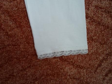 Bílé 3/4 legíny s krajkou, h&m,158