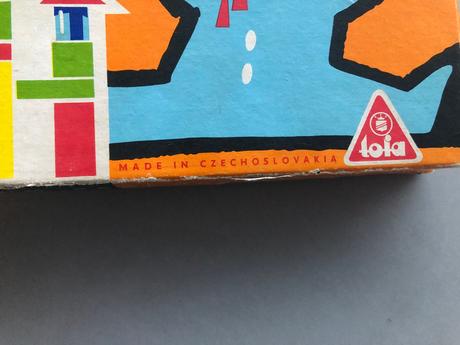 Retro barevné kostky dřevo sběratelská stavebnice, 