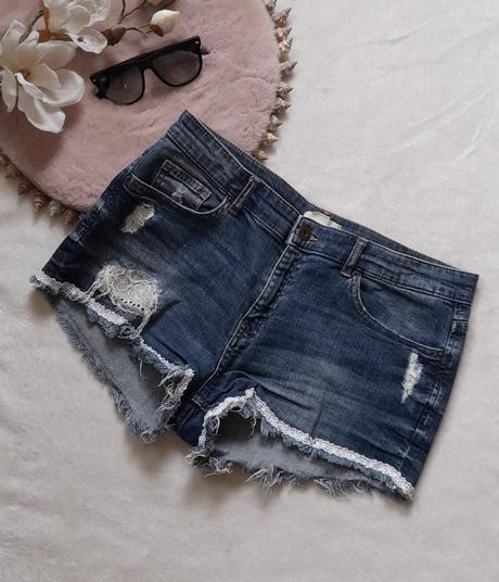 H&m džínové šortky zdobené krajkou, h&m,38