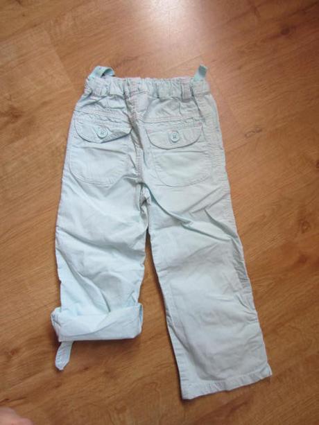 Tenké, letní roll-up kalhoty, tyrkysovobleděmodré, cherokee,98