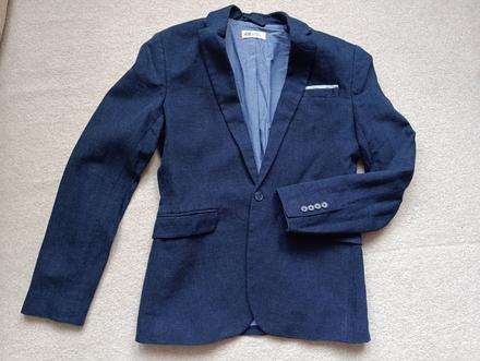 Chlapecké modré sako h&m vel. 158/164, h&m,158