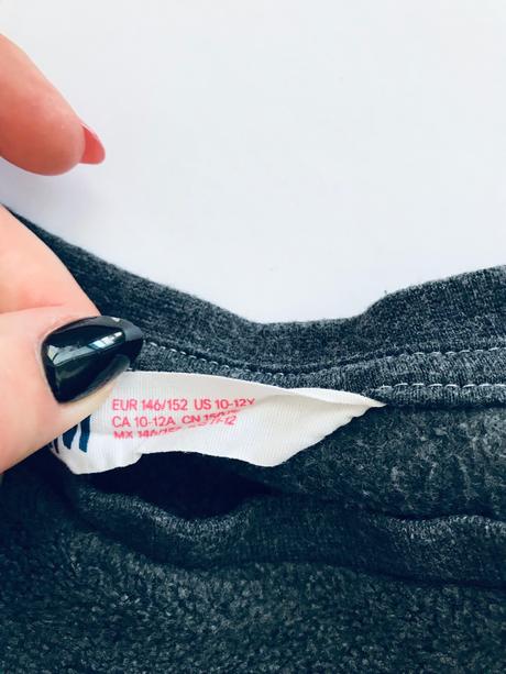 Mikina fleecová tmavé šedé barvy  - v.146/152, h&m,146