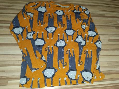 Oranžové tričko s opičky 122 next, next,122