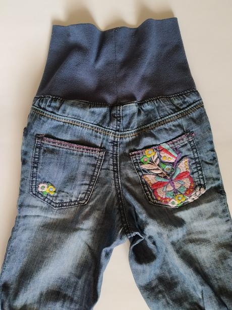 Riflíky s výšivkami, h&m,74