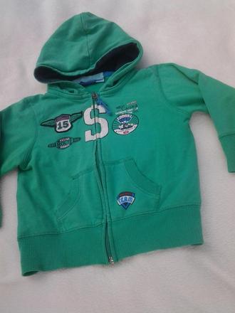 Mikina s kapuci, potiskem, nasivkou vel.86/92, 86