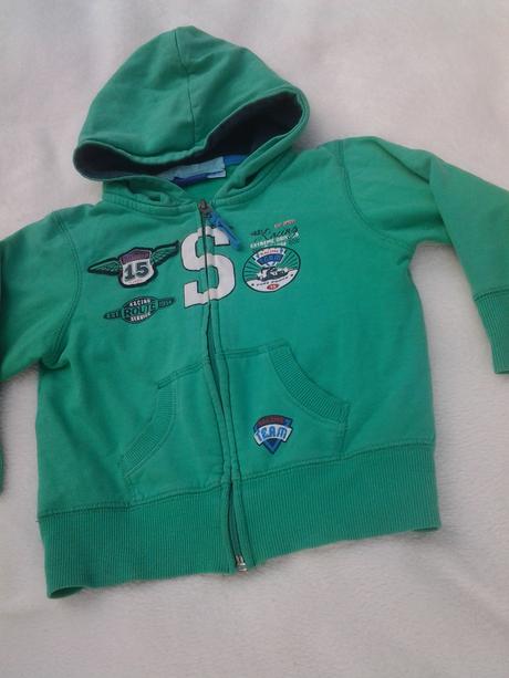 Mikina s kapuci, potiskem, nasivkou vel.86/92, 86