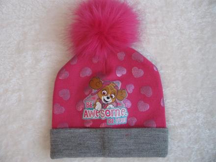 Zimní čepice se srdíčky - paw patrol-vel.9-12 měs., nickelodeon,80