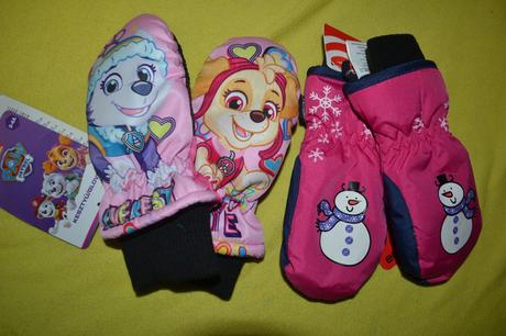 2x rukavice palčáky na 3-4 r.nové, nickelodeon,98 / 104 / 110