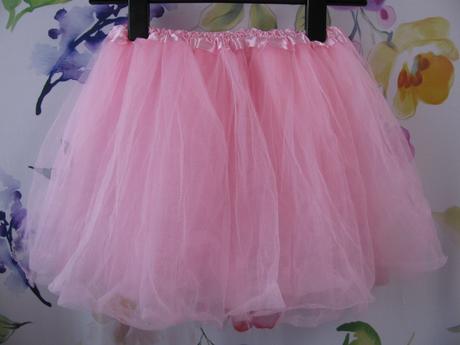 Krásná růžová tylová vícevrstvá sukně, 122