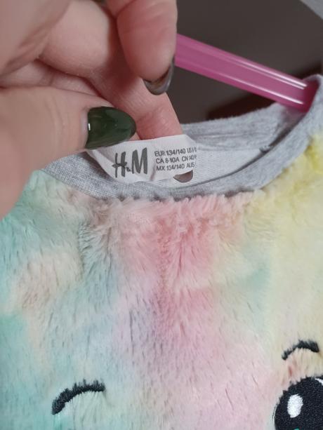 Chlupatá mikina s příšerkou h&m 134/140, h&m,140