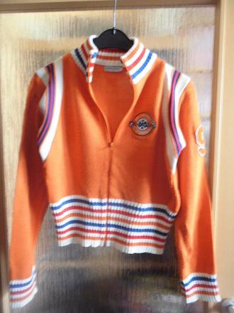 Oranžový svetr na zip, s