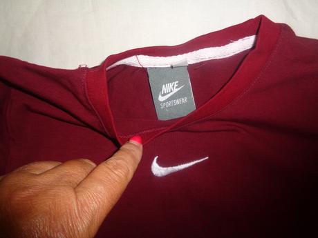 Vínové bavlněné tričko nike, nike,128